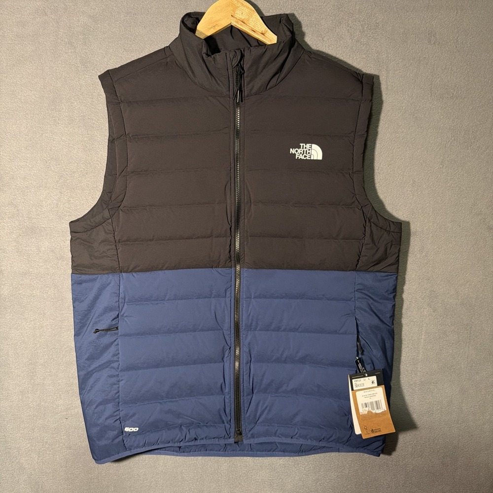 The North Face Mens 600 Fill Down Puffer Vest Size Large Blue Black Full Zip XL